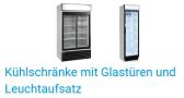 Kühlschränke mit Glastüren und Leuchtaufsatz Eureka
