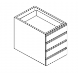 Schubladenblock 4 GN 1/1 T54cm, Höhe 56cm Sonderbau 