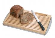 Schneidbrett, Brot, mit Messer 