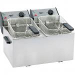 ROLLER GRILL Fritteuse mit zwei Becken, 2 x 5 Liter, Abmessung 390 x 425 x 320 mm (BxTxH) 