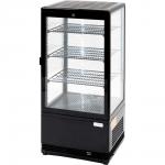 Kühlvitrine mit LED-Innenbeleuchtung, 78 Liter, schwarz, Abmessung 428 x 386 x 960 mm (BxTxH) 