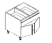 Arbeitsschrank mit 2 Drehtüren und Schubladen Breite 120cm, Tiefe 58cm 