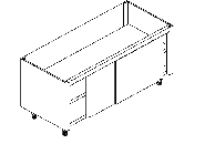 Arbeitsschrank mit Schiebetüren Breite 100cm, Tiefe 68cm 