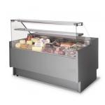 Kühltheke 1520 mm mit gerader Frontverglasung, Umluft Kühlung, +2°/+5°C 