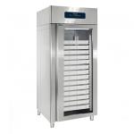 Bäckereitiefkühlschrank 850 Liter aus Edelstahl mit Glastür, 56x 600x400 mm, -10°/-20°C 