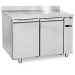 Bäckereikühltisch 2 türig 600x400 für Zentralkühlung mit Edelstahlarbeitsplatte mit Aufkantung 