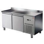 Kühltisch 700 mm 2 Türen GN 1/1, -2°/+8°C mit Aufkantung 
