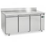 Bäckereitiefkühltisch 3 türig 600x400 für Zentralkühlung mit Edelstahlarbeitsplatte, -10°/-25°C 