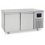 Bäckereikühltisch 2 türig 600x400 mm mit Edelstahlarbeitsplatte, -2°/+8°C 