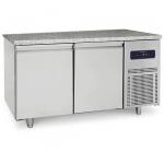 Bäckereitiefkühltisch 2 türig 600x400 mm mit Granitarbeitsplatte, -10°/-25°C 