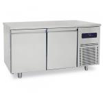 Bäckereitiefkühltisch 2 türig 600x400 mm mit Edelstahlarbeitsplatte, -10°/-25°C 