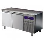 Bäckereikühltisch 2 Türen 600x400 mm, Granitarbeitsplatte, -2°/+8°C 