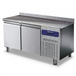Bäckereikühltisch 2 Türen 600x400 mm, Granitarbeitsplatte, -2°/+8°C 