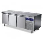 Bäckereikühltisch 3 Türen 600x400 mm, Granitarbeitsplatte, -2°/+8°C 