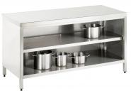 Arbeitsschrank, 1200x600x850mm, voll aus Edelstahl 1.4301 