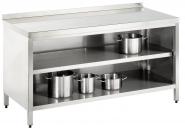 Arbeitsschrank, 2400x800x850mm, voll aus Edelstahl 1.4301 