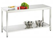 Arbeitstisch, 2100x600x850mm, voll aus Edelstahl 1.4301 