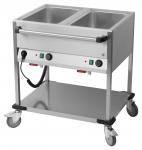 Bain Marie Wagen, 2x Becken für 1/1 GN, 850x700x900 mm 