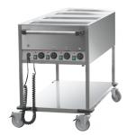 Bain Marie Wagen, 4x Becken für 1/1 GN, 650x1700x900 mm 