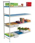 1/1 GN-Anbauregalsystem, 820x560x2000 mm, mit 4 Böden, 