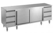 Arbeitsschrank, 1800x600x850mm, mit Schubladenblock RECHTS & 