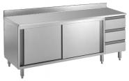 Arbeitsschrank, 2000x600x850mm, CNS 18/10, mit Schubladen- 