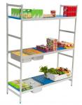 2/3 GN-Grundregalsystem, 1255x385x1750 mm, mit 3 Böden, 