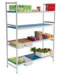 2/3 GN-Grundregalsystem, 710x385x1750 mm, mit 4 Böden, 