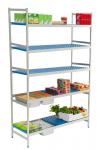 1/1 GN-Grundregalsystem, 1365x560x2000 mm, mit 5 Böden, 