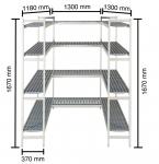 Regalsysteme für Kühlzellen, 1180+1300+1300mm, 