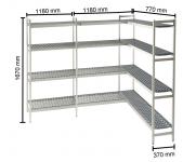 Regalsysteme für Kühlzellen, 1180+1180+770 mm, 