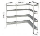 Regalsystem für Kühlzellen, 1300 + 1300+770mm, 