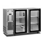 Barkühlschrank mit 2 Glasflügeltüren, 380 Liter, -2°/+8°C - Edelstahl 