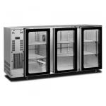 Barkühlschrank mit 3 Glasflügeltüren, 580 Liter, -2°/+8°C - Edelstahl 