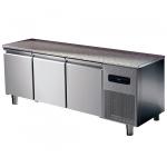 Bäckereitiefkühltisch 3 türig 600x400 mm mit Granitarbeitsplatte, -10°/-20°C 