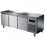 Bäckereitiefkühltisch 3 türig 600x400 mm mit Edelstahlarbeitsplatte, -10°/-20°C 