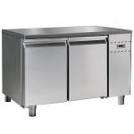 Bäckereitiefkühltisch 2 türig 600x400 für Zentralkühlung mit Edelstahlarbeitsplatte 