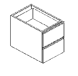 Schubladenblock 2 GN 1/1  Tiefe 64cm, Höhe 56cm 