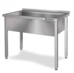 Topfspüle mit einem Becken 800x600x850 mm (BxTxH), 300 mm Beckenhöhe mit Aufkantung, verschweißt 