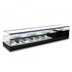 Tapaskühltheke mit gerader Frontverglasung und 1 Glasboden, 6x GN 1/3 H=40 mm 