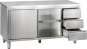 Arbeitsschrank mit Schiebetüren, Schubladen und Aufkantung B 160cm x T 60cm