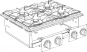 Gasherd 4 Flammen Drop In 700 Breite 800mm