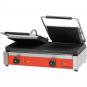 Doppel-Kontaktgrill CATERINA, mit Polymerbeschichtung, unten glatt/oben gerillt, 610 x 390 x 270 mm (BxTxH)