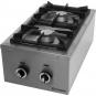 Gas-Kochfeld - 2 Brenner – hintereinander MODULAR, 10,4 kW, G20, 400 x 700 x 250 mm (BxTxH)
