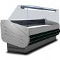 Neutrale Ausstelltheke  2480 mm mit gerader Frontverglasung,