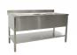 SARO Spültisch mit 2 Becken, links - 700 mm Tiefe, 2000mm