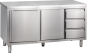 Arbeitsschrank mit Schiebetüren, Schubladen und Aufkantung B 160cm x T 60cm