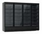 Flaschenkühlschrank 2000 L 2500 x 705 x 2050 mm, schwarz, 4 Flügeltüren