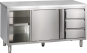 Arbeitsschrank mit Schiebetüren, Schubladen und Aufkantung B 160cm x T 60cm