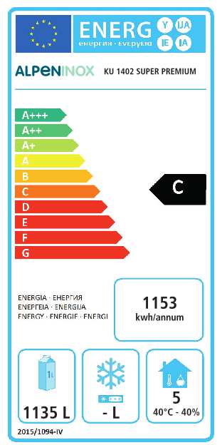 Umluft-Gewerbekühlschrank KU 1402 Super Premium 